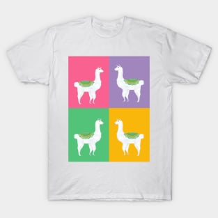 Colored llama pattern T-Shirt